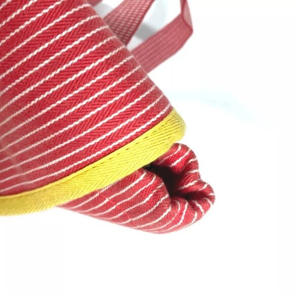 HERMES Sheval Horse Stripe Caval backpack kids bag Backpack Canvas Red/yellow - Picture 8 of 13